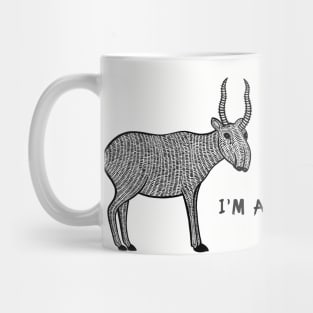 Saiga Antelope - I'm Alive! - meaningful animal design - on light colors Mug